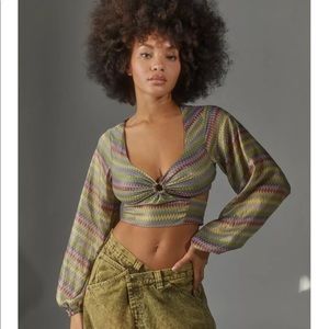 Urban Outfitters Kary Keyhole Tie-Back Top